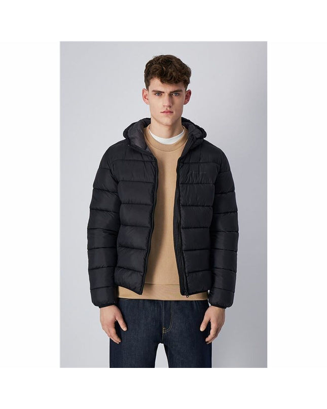 Black Champion men's sport jacket with sporty design, suitable for outdoor activities and activewear.