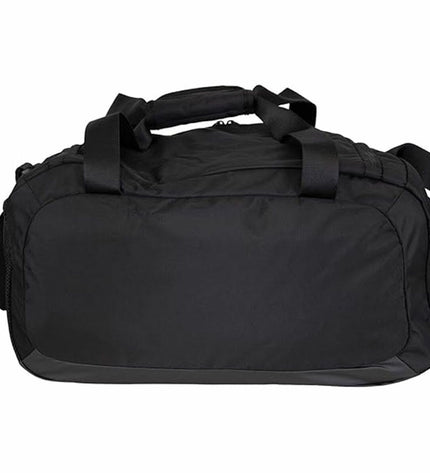 Black Champion small duffel bag for sports and outdoor activities, featuring a compact design and durable material.