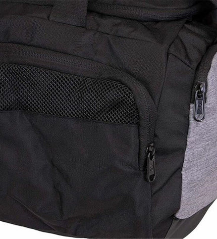 Black Champion small duffel bag for sports and outdoor use, featuring a compact design with handles and a zippered main compartment.