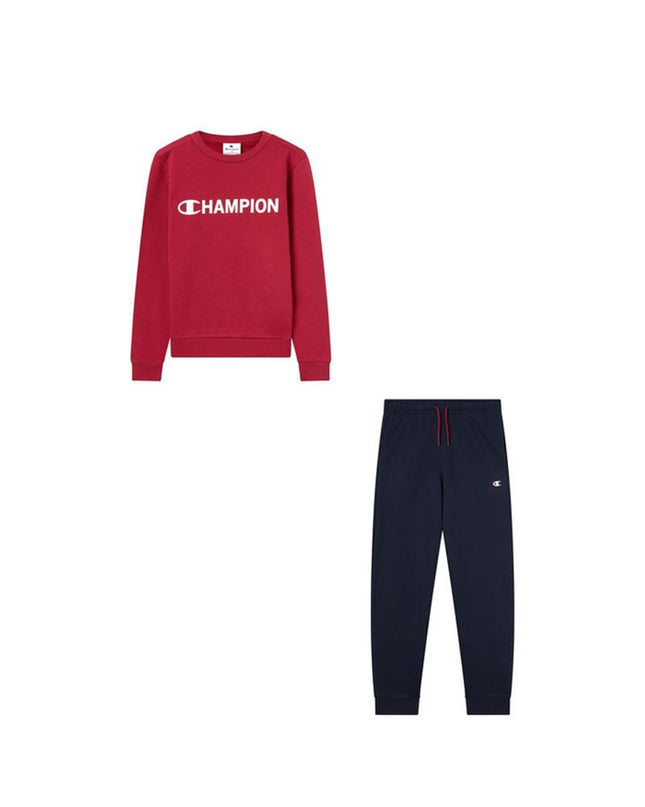 Children's Champion jogging suit in blue and gray, suitable for sports and outdoor activities, with comfortable athletic fit.