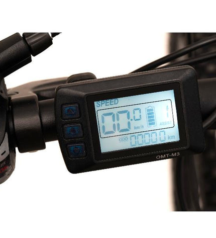 Nilox X6 PLUS electric bike in black and blue with 27.5-inch wheels, 250W motor, and 12800mAh battery for outdoor cycling.