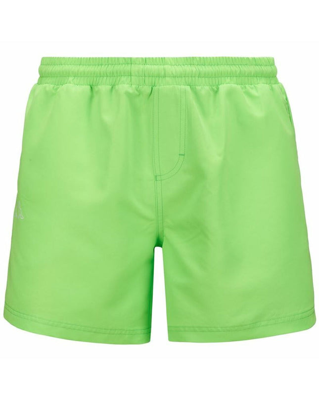 Kappa Fultomi men's green swim shorts for sport and watersport, lime green color with logo details