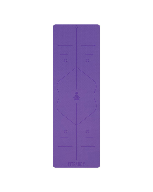 Purple Fitpaddy yoga mat for fitness and outdoor exercises, textured surface for stability and comfort during workouts.