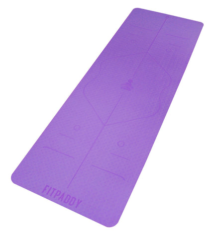 Purple Fitpaddy yoga mat for fitness and outdoor exercises, made of durable material for comfortable workouts.