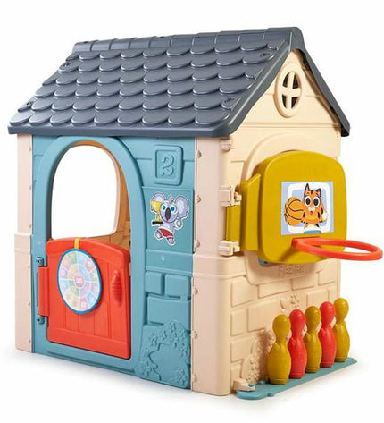 Feber speelgoedhuis voor kinderen met 6 activiteiten in outdoor speelgoed en games, 232 x 124 x 138 cm, kleurrijk en speels design