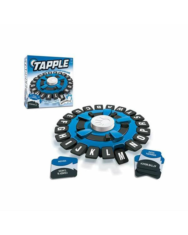 Famosa quiz game with questions and answers, colorful plastic game pieces for family fun, on a white background.