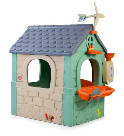 Feber Recycle Eco House toy for children, outdoor playhouse measuring 20 x 105.5 x 109.5 cm, made of eco-friendly recycled materials.