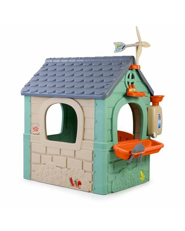 Feber Recycle Eco House toy for children, outdoor playhouse measuring 20 x 105.5 x 109.5 cm, made of eco-friendly recycled materials.