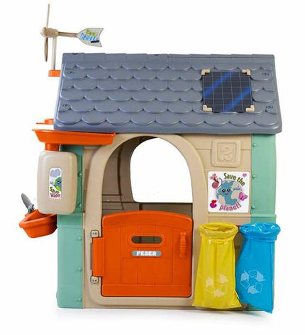 Feber Eco House playhouse for children with colorful windows and door, measuring 20 x 105.5 x 109.5 cm, outdoor toy for kids.