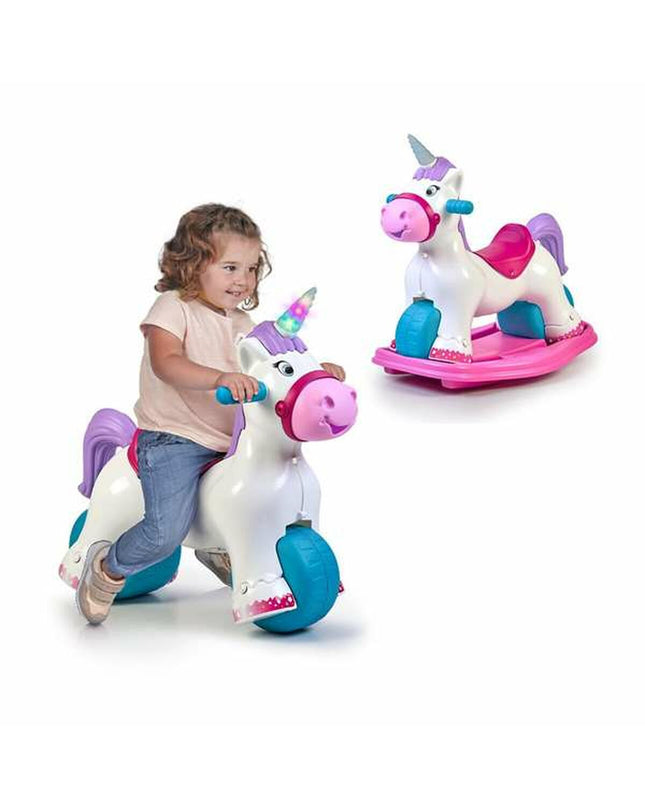 Feber baby unicorn tricycle toy, colorful plastic ride-on for children, suitable for outdoor play and active fun.