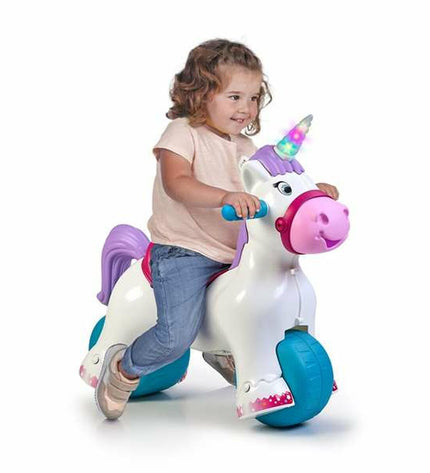Feber Baby Unicorn tricycle for kids, featuring colorful unicorn design and sturdy wheels, suitable for outdoor play.