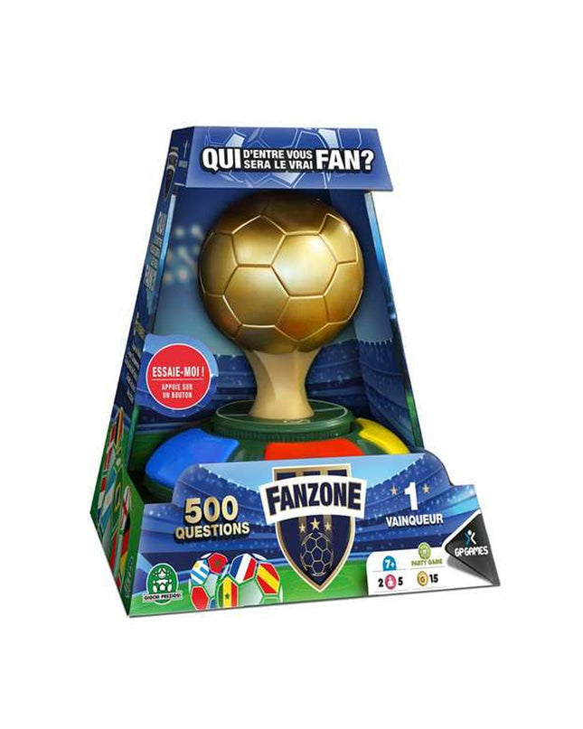Famosa Fanzone board game with colorful game pieces and cards, designed for fun family gameplay and entertainment.