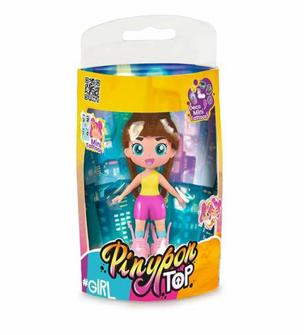 Pinypon Top Girls playset featuring an 11 cm doll with colorful outfit and accessories, part of Pinypon toys and games collection.