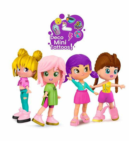 Pinypon Top Girls playset with 11 cm figures, colorful accessories, and miniature dolls for imaginative play.