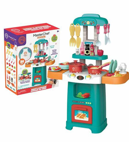 Famosa MasterChef toy kitchen set, 61 cm, realistic play kitchen for children, featuring stove, sink, and cooking accessories.