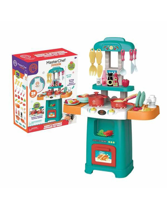 Famosa MasterChef toy kitchen set, 61 cm, realistic play kitchen for children, featuring stove, sink, and cooking accessories.