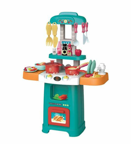 Famosa MasterChef toy kitchen set, 61 cm, with realistic stove, sink, and utensils for imaginative play in children’s pretend cooking.