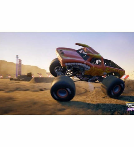 Milestone Monster Jam Showdown Nintendo Switch videogame box art for Day One Edition, featuring monster trucks and racing scenes.