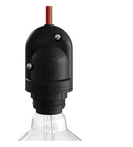 Black E27 lampholder for outdoor garden decoration, compatible with outdoor lighting fixtures by BigBuy Tools.