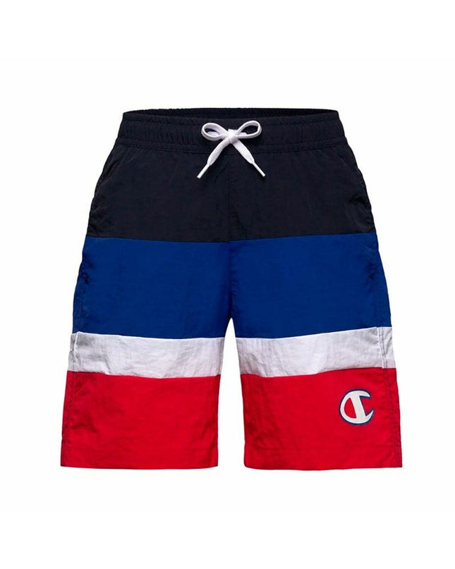Champion men's swim trunks for sports and watersports, featuring a colorful, quick-drying fabric and adjustable waistband.