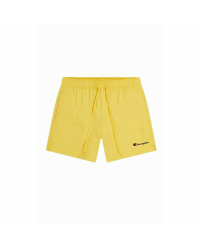 Yellow men's swim trunks from Champion, suitable for sports and outdoor watersports, with a comfortable fit and vibrant design.