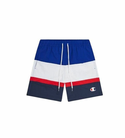 Champion blue swim shorts for kids, ideal for beach and water sports, featuring a comfortable fit and quick-drying fabric.