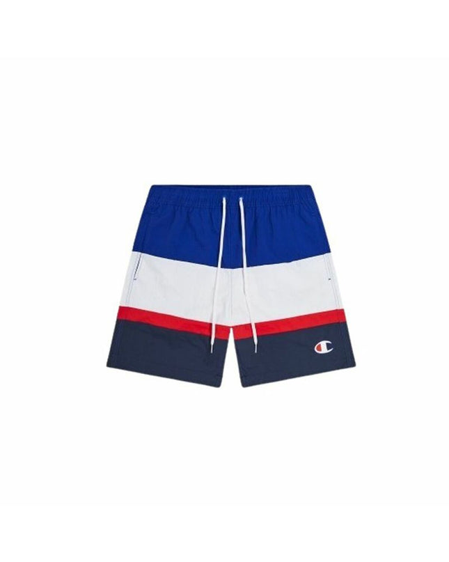 Champion blue swim shorts for kids, ideal for beach and water sports, featuring a comfortable fit and quick-drying fabric.