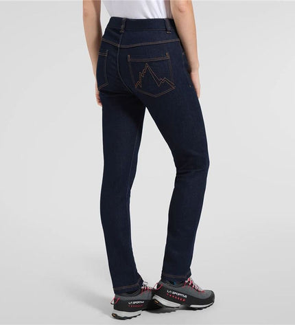 La Sportiva Eldo sport pants for climbing and outdoor activities, shown in a close-up of the fabric and design details.