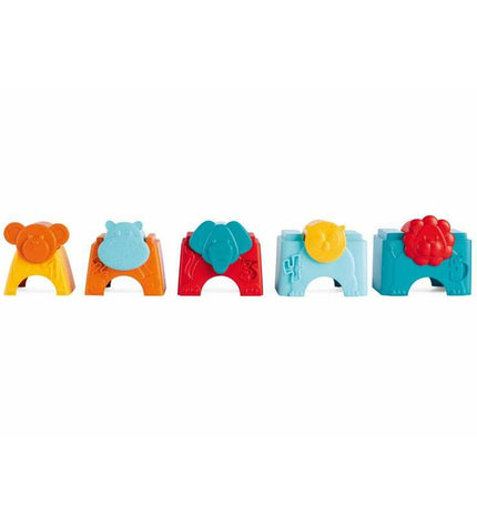 Chicco eco+ Blokken Stapelen speelgoed voor baby's, toren met dieren en 10 onderdelen in kleurrijke plastic.