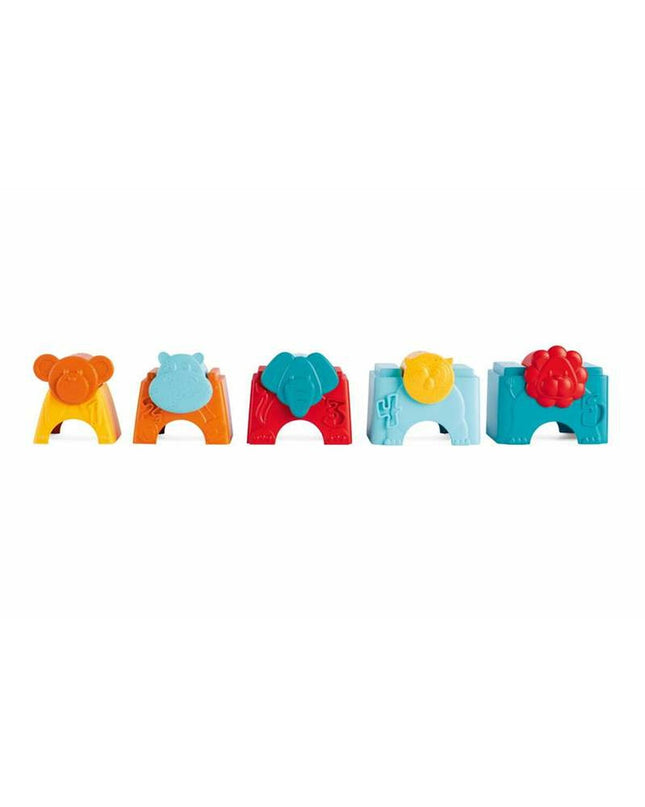 Chicco eco+ Blokken Stapelen speelgoed voor baby's, toren met dieren en 10 onderdelen in kleurrijke plastic.