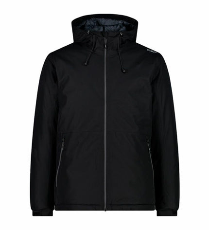 Black Campagnolo men's sports jacket with hood, designed for outdoor activities and sporty outdoor wear.