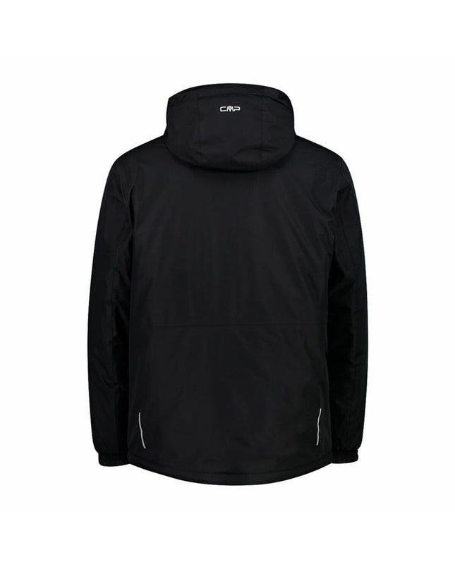 Black men's Campagnolo sport jacket with hood, ideal for outdoor activities, featuring a sleek design and sporty fit.