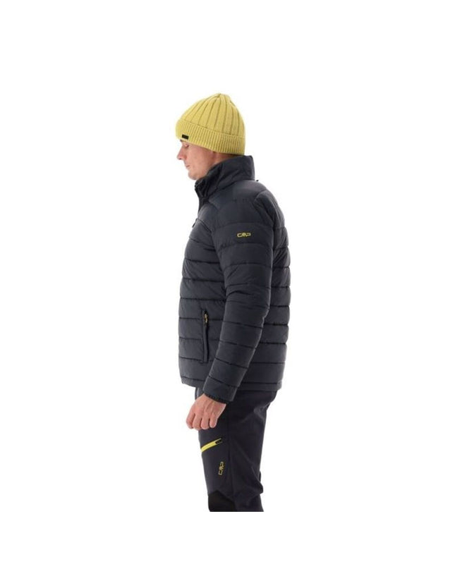 Black Campagnolo men's sport jacket with zip hood and detachable inner, ideal for outdoor activities like camping and hiking.
