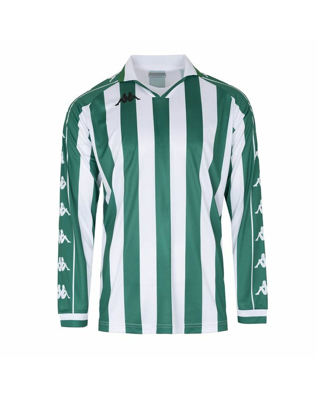 Kappa heren voetbalt-shirt met korte mouwen in wit en groen, sportkleding voor voetbal en outdoor activiteiten.