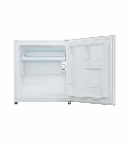 Candy Mini-koelkast CHASD4351EWC in wit, 42L compact fridge for home use, showing a small white refrigerator with closed door.