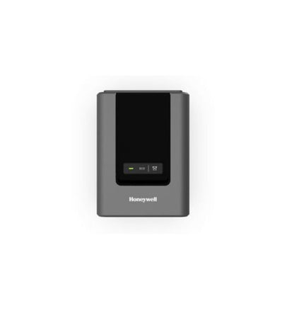 Honeywell PC42E-TB02200 black printing calculator for office use, featuring keypad and digital display in a professional workspace