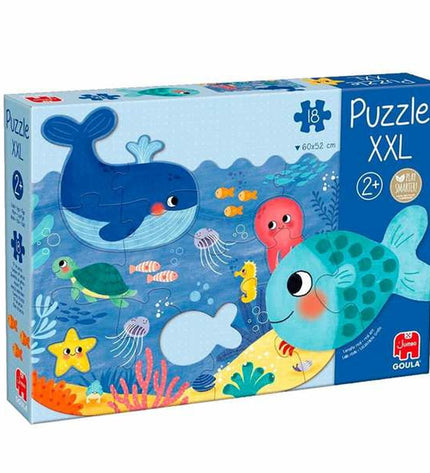 Goula XXL Ocean Puzzle with 13 pieces, colorful marine-themed jigsaw toy for children's brain games and educational play