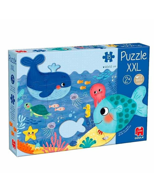 Goula XXL Ocean Puzzle with 13 pieces, colorful marine-themed jigsaw toy for children's brain games and educational play