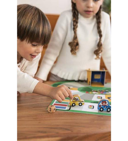 Diset My First Race board game for children with colorful game pieces and race track, designed for young kids' playtime.