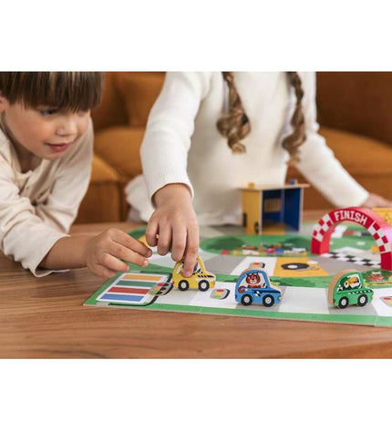 Diset My First Race board game for kids, featuring colorful game pieces and a race-themed playing surface.