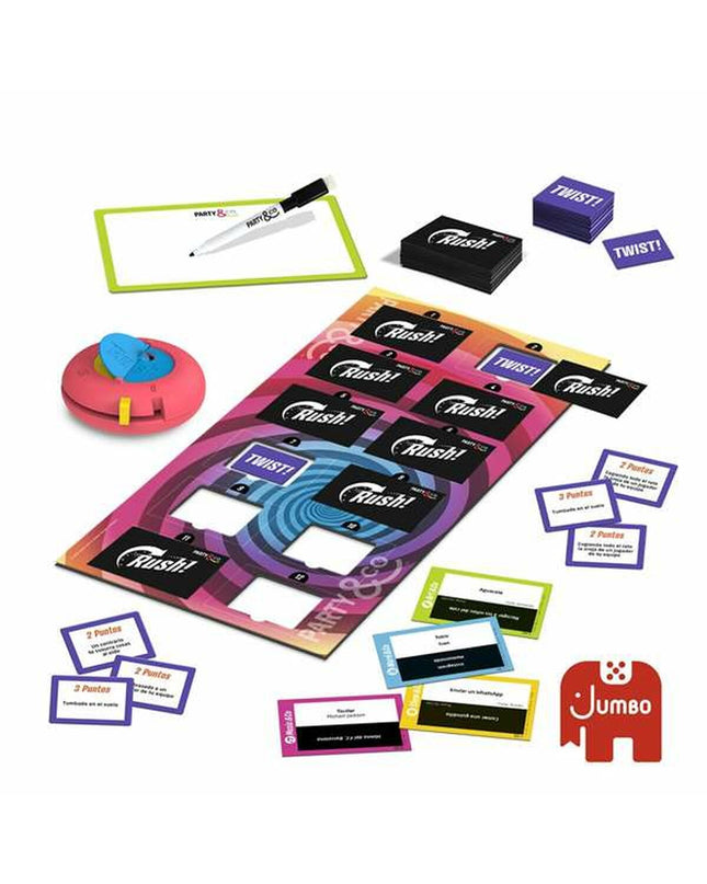 Diset Party & Co. Rush educational game for kids, featuring colorful game pieces and a game board for fun family play.