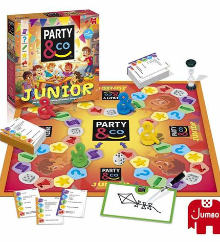Diset Party & Co board game with colorful game pieces and cards for family fun.