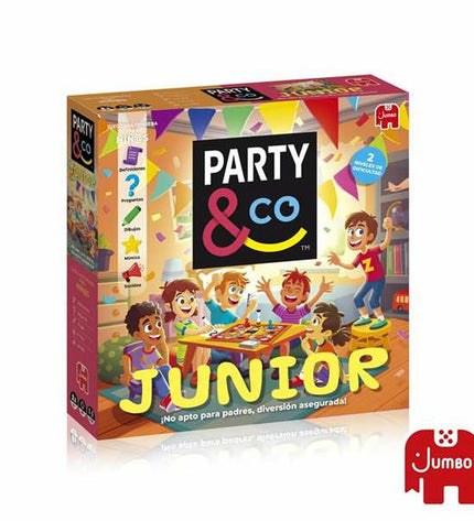 Diset Party & Co board game, colorful game pieces and box, for family and party entertainment, in a vibrant setting.
