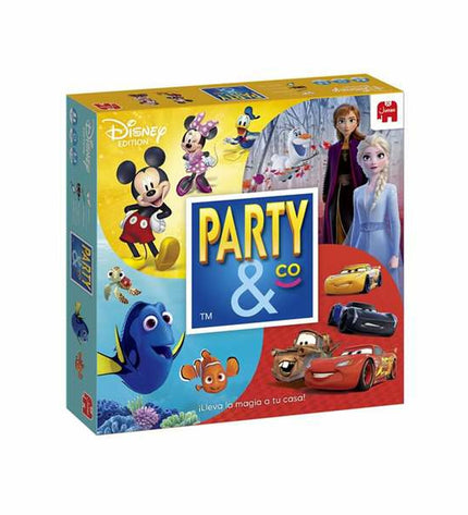 Diset Party & Co Disney board game with colorful game pieces and Disney-themed cards for family fun and entertainment.