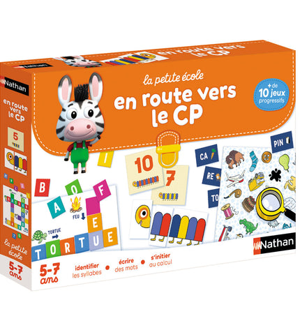 Nathan The Little School board game for kids, featuring colorful game pieces and a playful classroom theme.