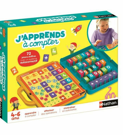 Nathan learning to count educational board game, colorful children’s toy with counting and number activities, 32 x 7 x 27 cm size