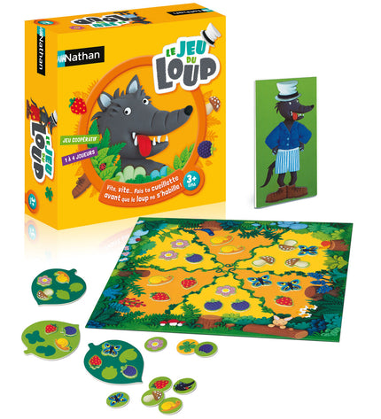 Nathan The Wolf game box showing colorful game pieces and artwork for the Nathan toy and game collection.