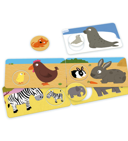 Nathan Moms and Babies board game for children featuring colorful pieces and engaging gameplay for family fun.