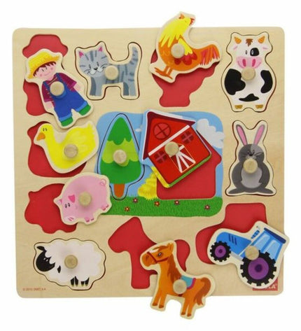 Goula wooden kids' puzzle with 12 colorful pieces, educational toy for children, part of puzzles and brain teasers collection.