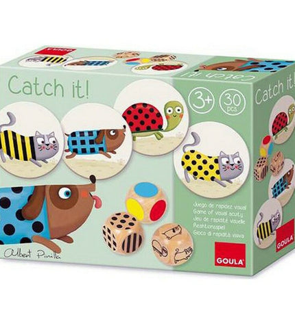 Goula Catch it educational game with colorful fishing rods and fish, designed for kids’ play and learning.